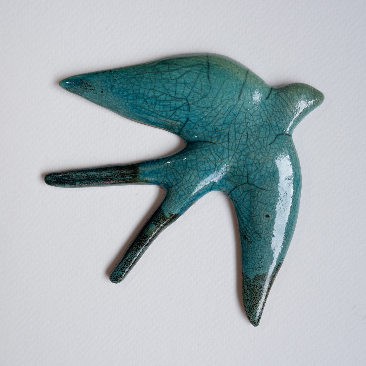 Swallow no.33 / raku fired wall sculpture