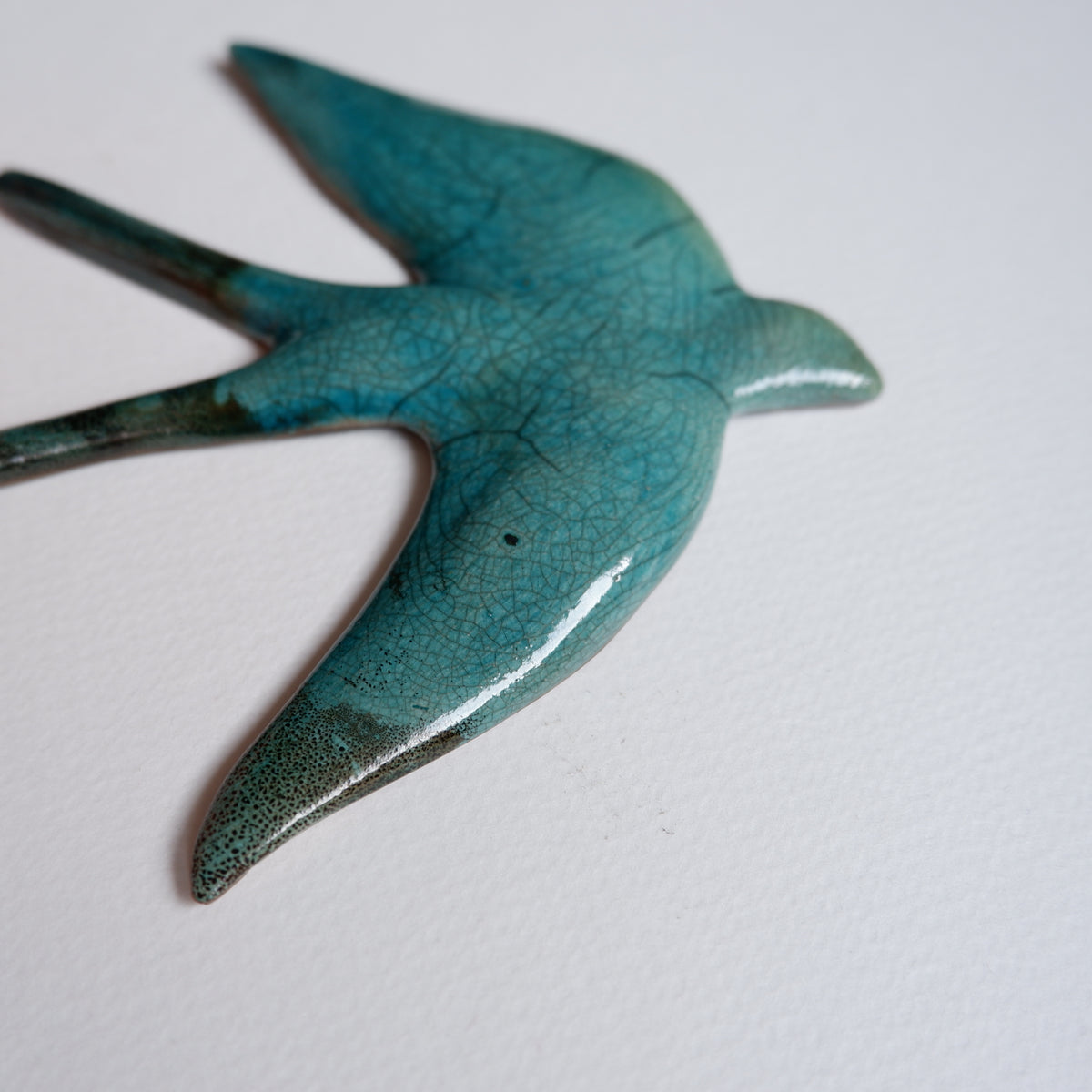 Swallow no.33 / raku fired wall sculpture
