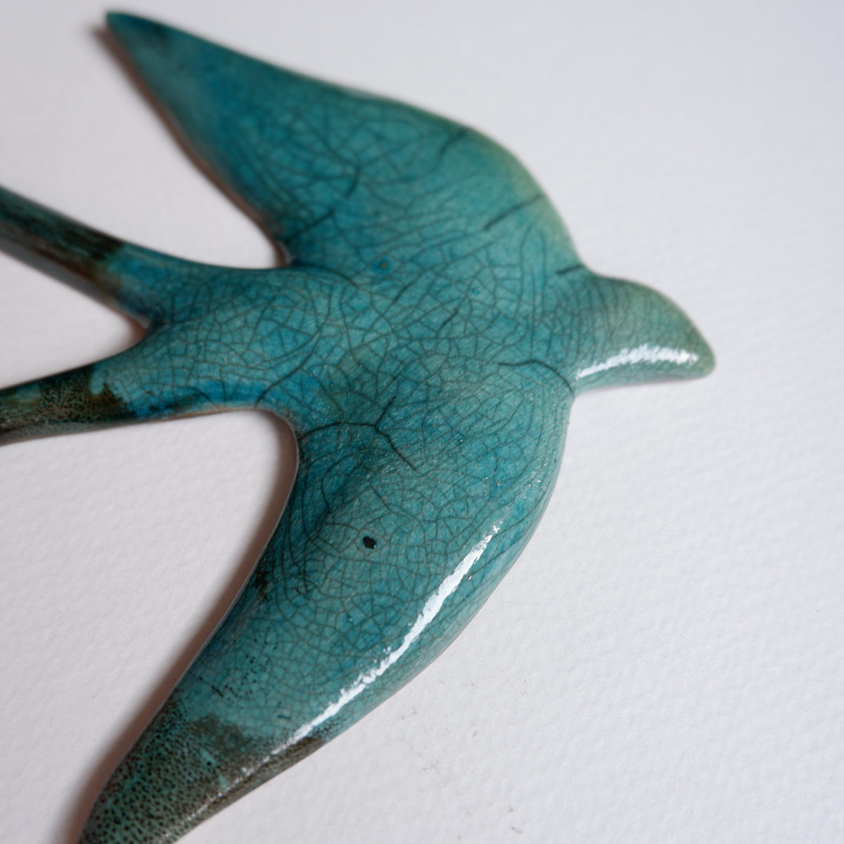 Swallow no.33 / raku fired wall sculpture