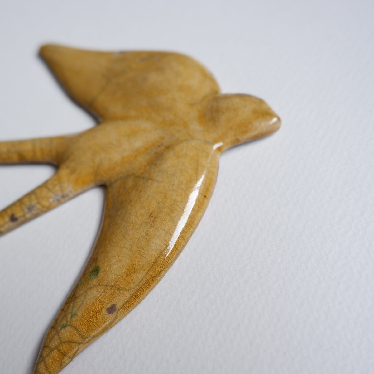 Swallow no.32 / raku fired wall sculpture