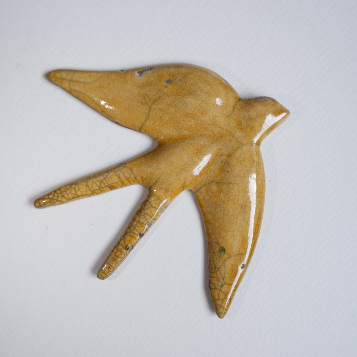 Swallow no.32 / raku fired wall sculpture