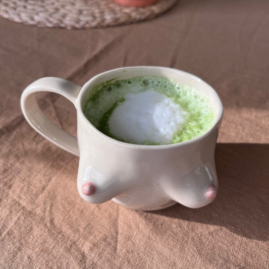Beige Mug with rose details *seconds*