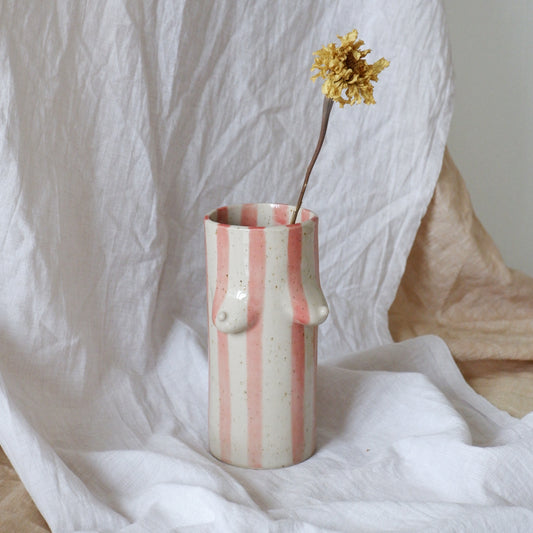 Woman with rose stripes