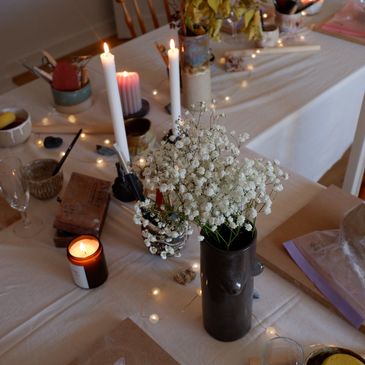 Clay Date Night for two / with sparkling wine, photos & ceramic gift