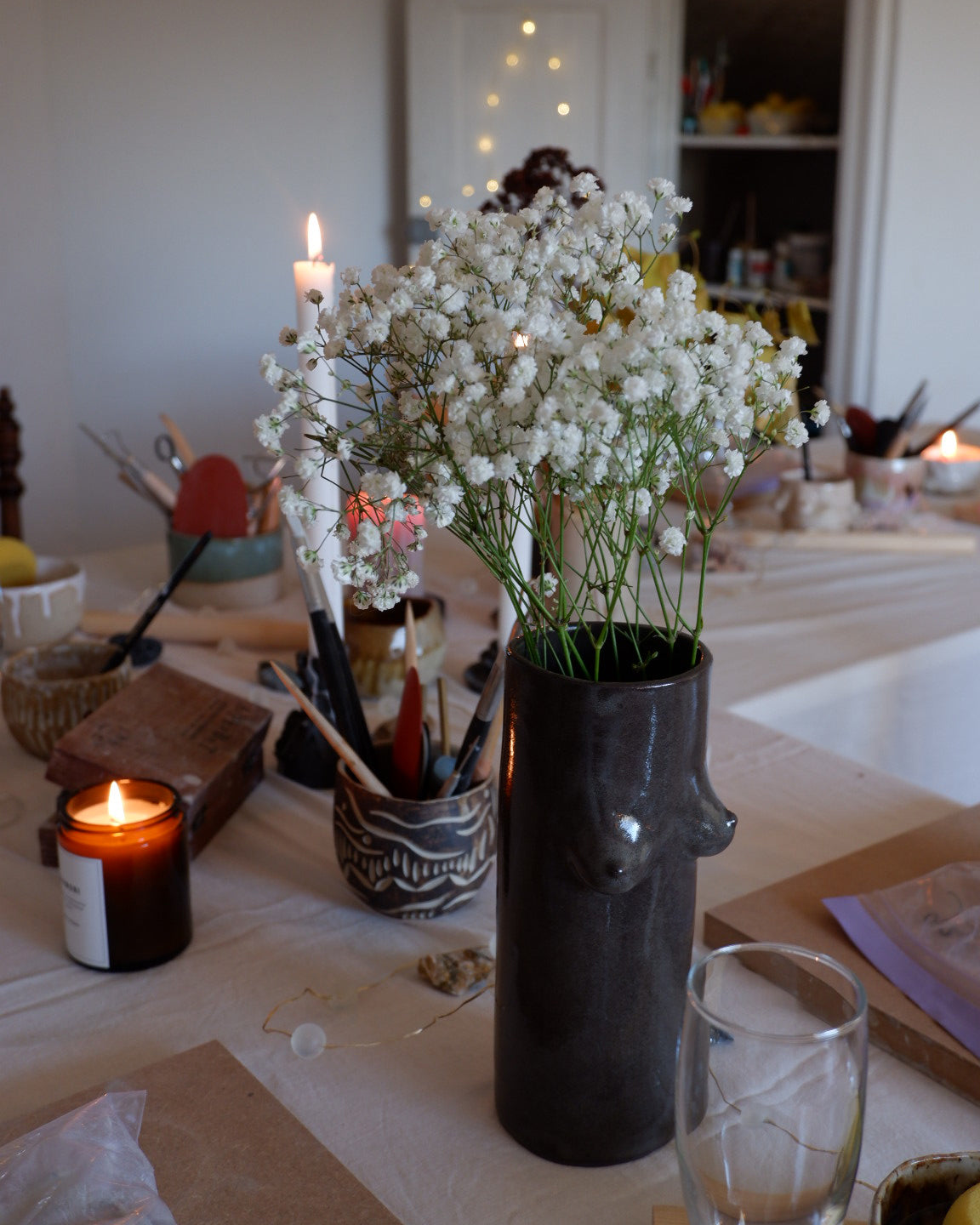 Clay Date Night for two / with sparkling wine, photos & ceramic gift