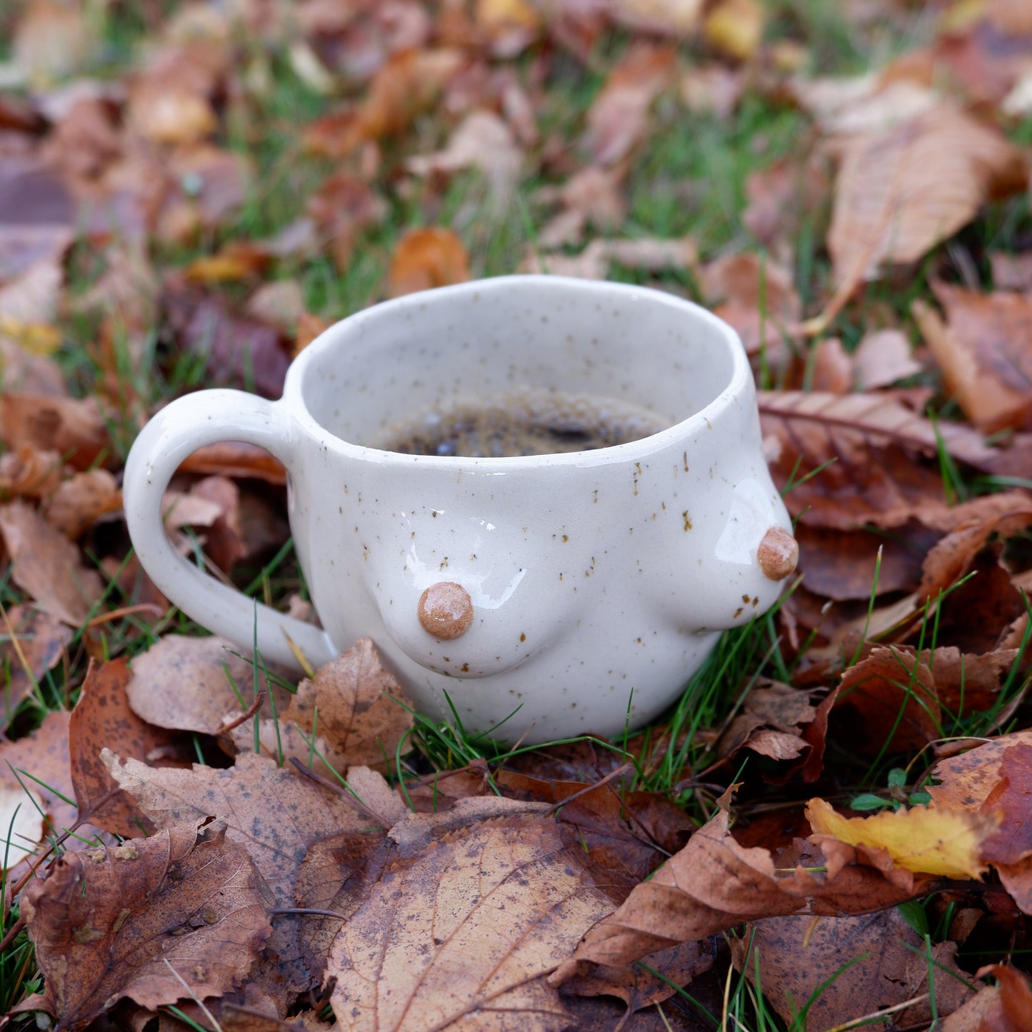 The Surprise Mug / with a handle and brown 🤎 🤎