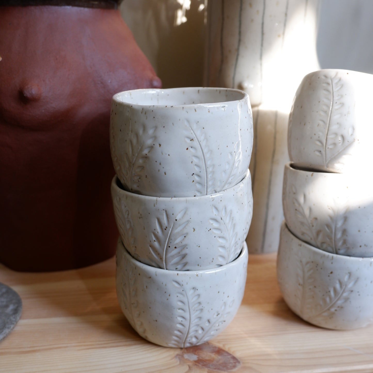 White Botanical Cups