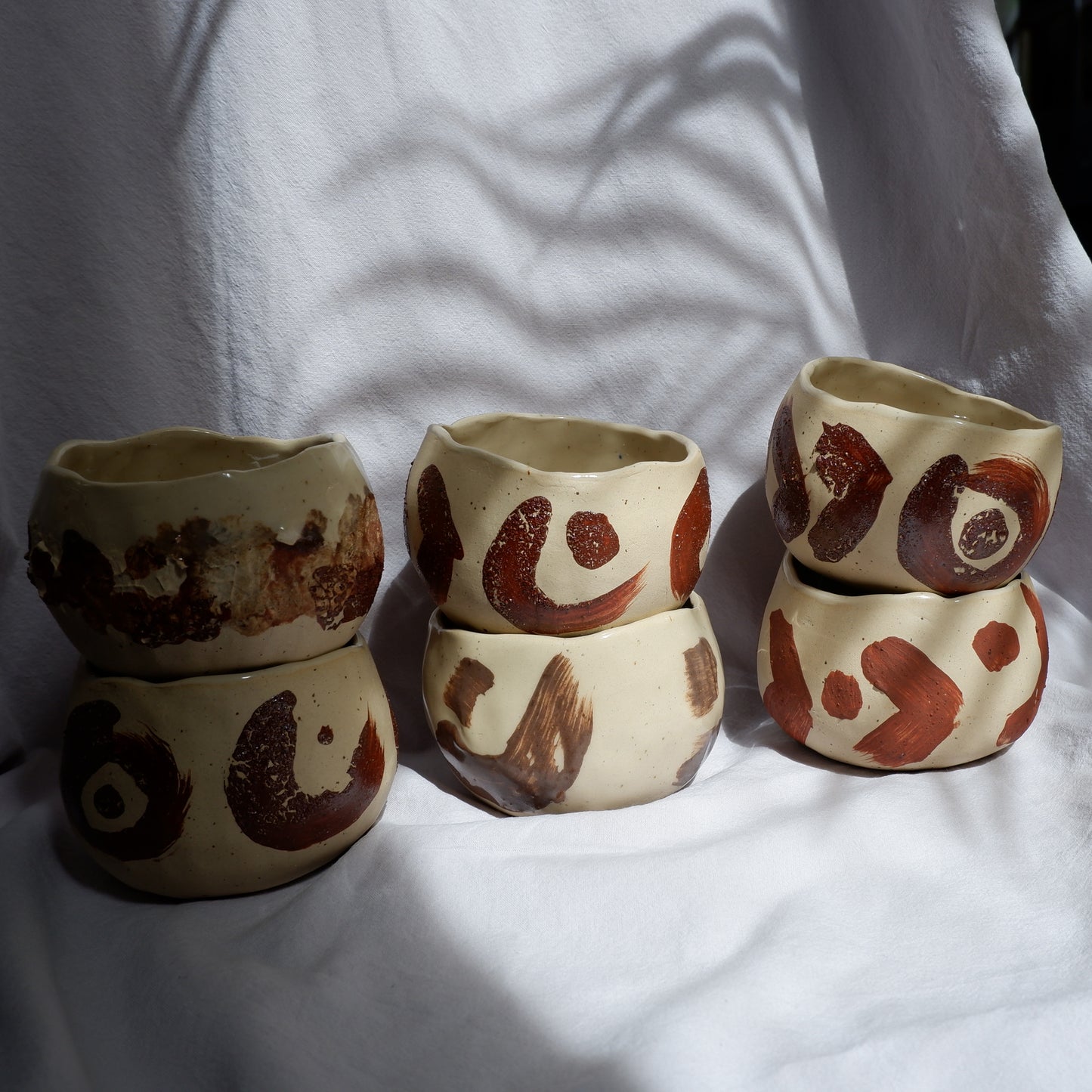 Ceremonial cups decorated with wild clay