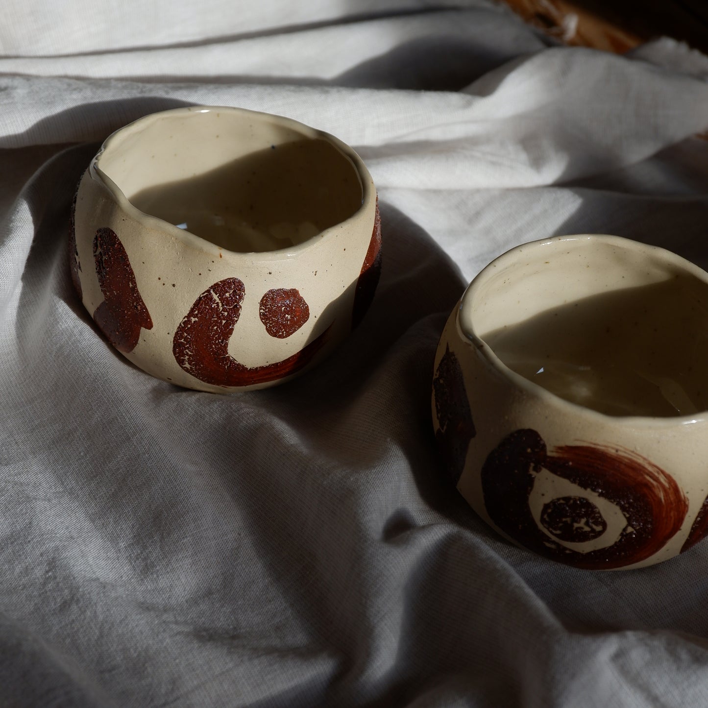 Ceremonial cups decorated with wild clay