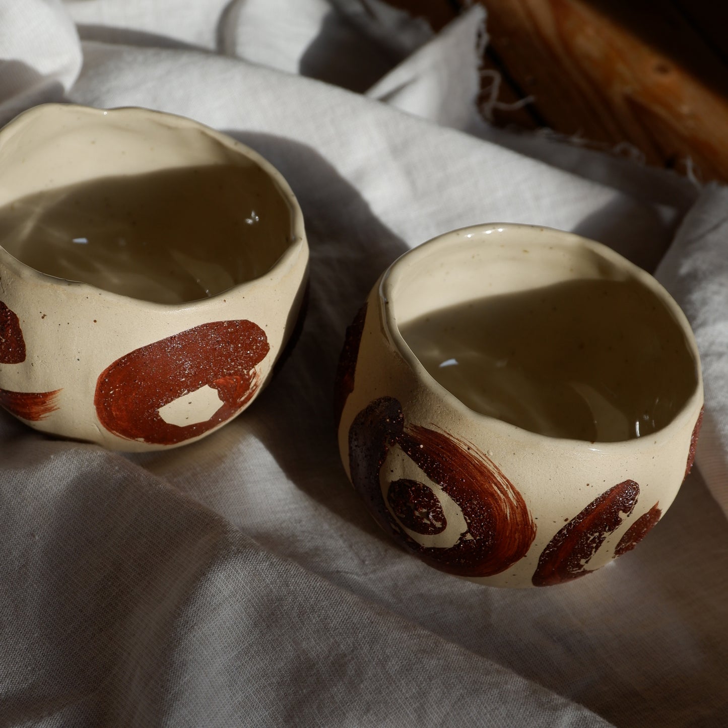 Ceremonial cups decorated with wild clay