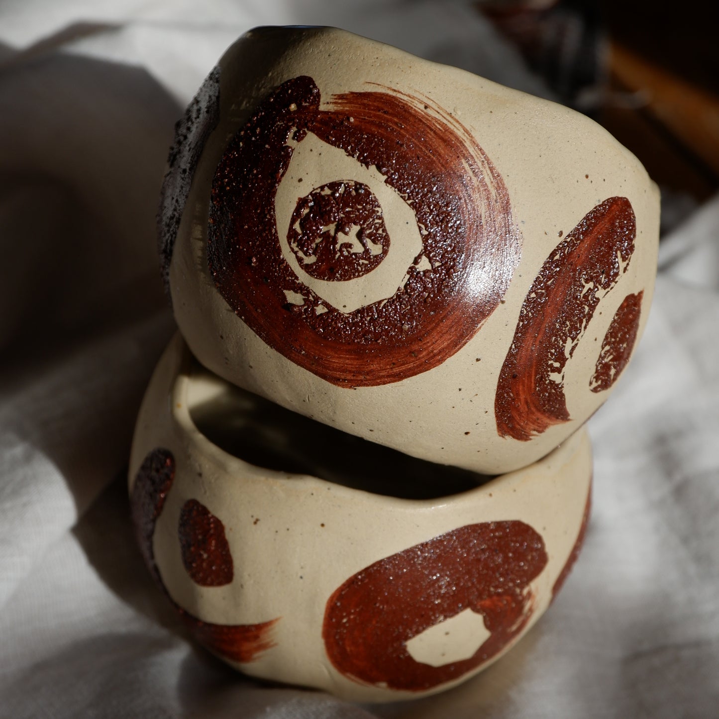 Ceremonial cups decorated with wild clay