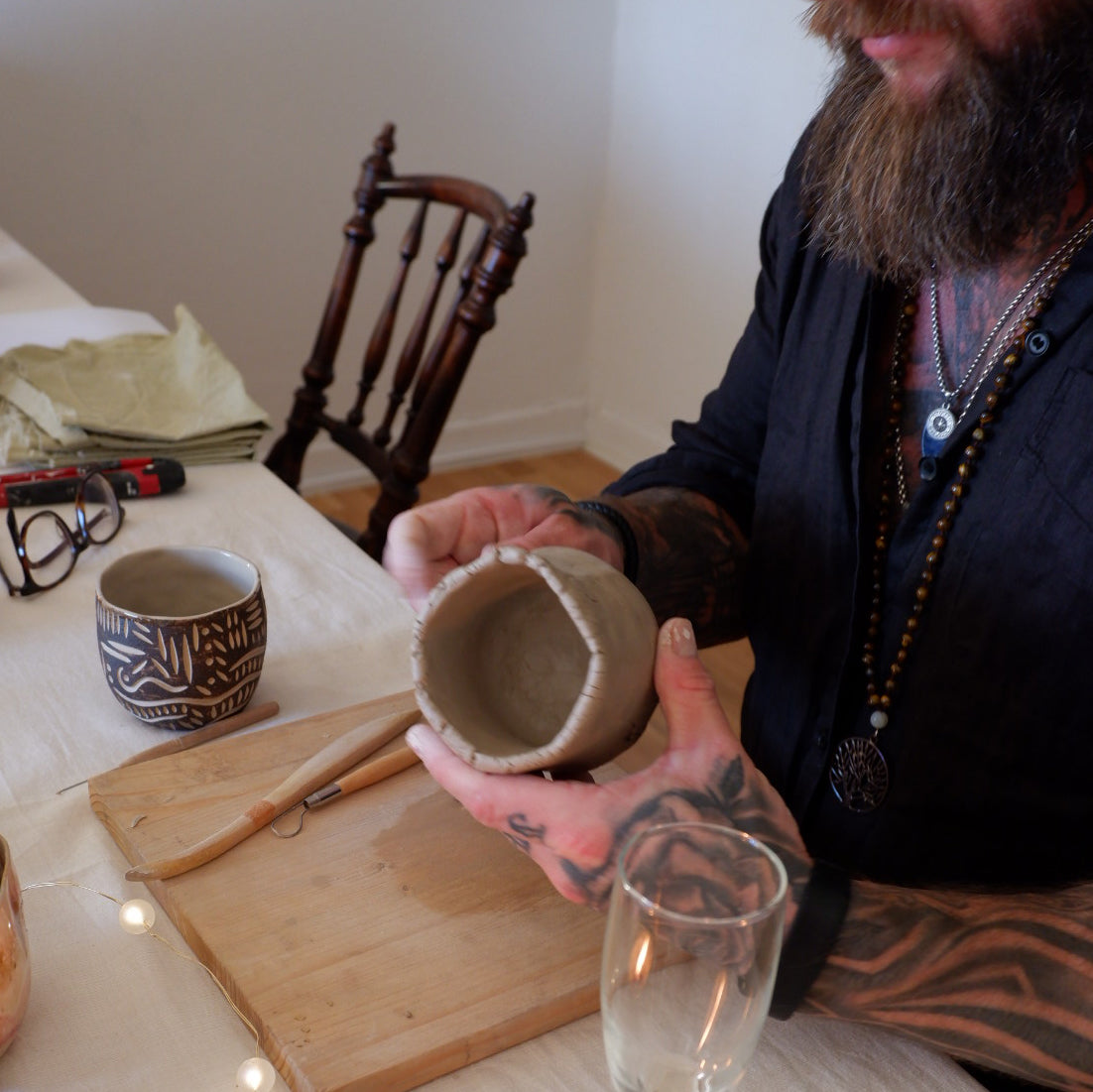 Clay Date Night for two / with sparkling wine, photos & ceramic gift