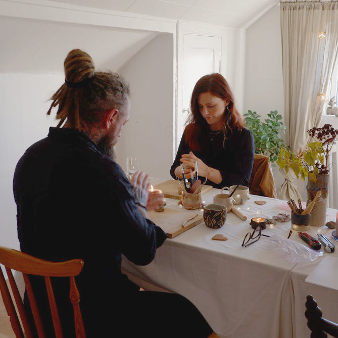 Clay Date Night for two / with sparkling wine, photos & ceramic gift