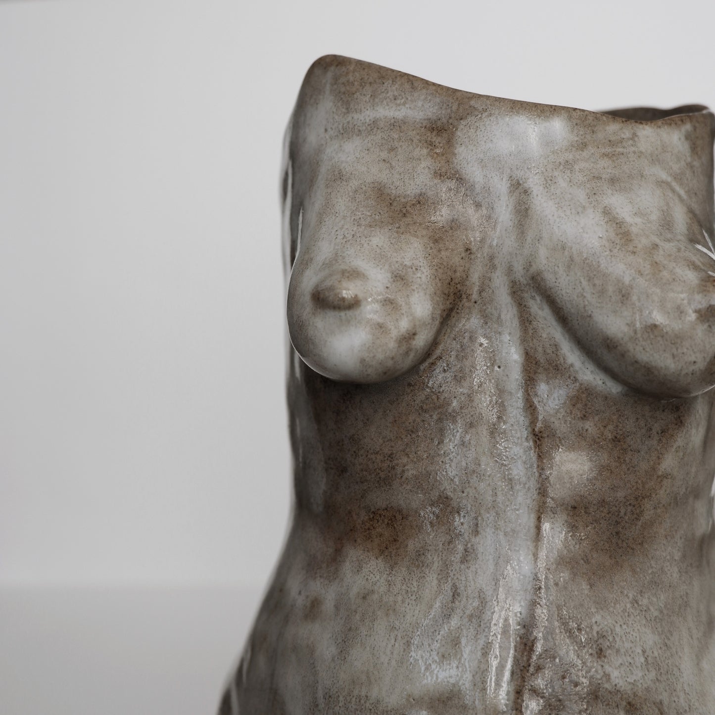 Gray sculptural vase Woman