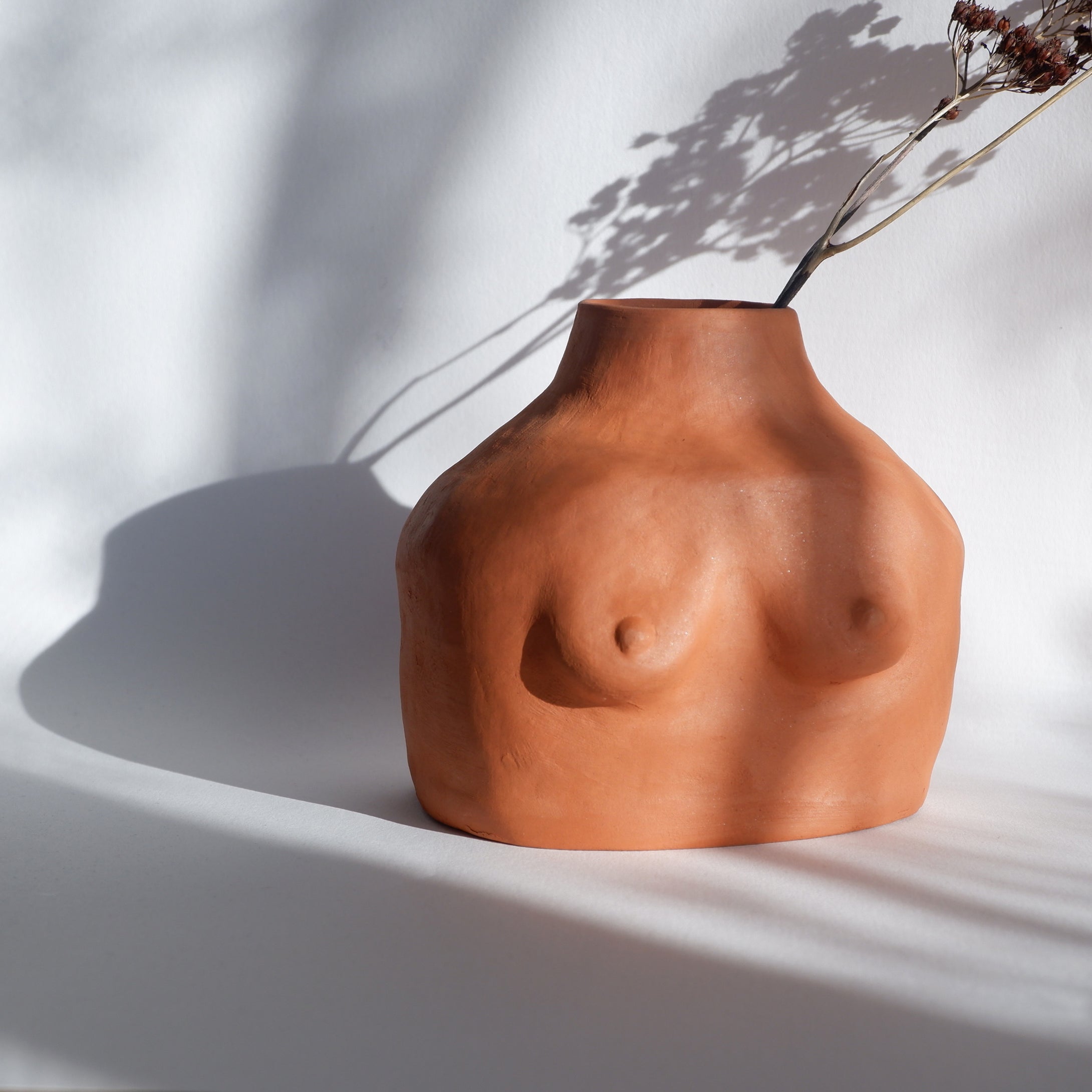 Terracotta sculptural vase Woman No.2, made in Portugal